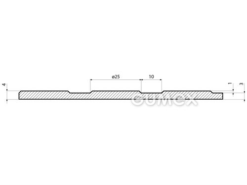 Gummiboden S 8 mit reduzierter Entflammbarkeit, 4mm, Breite 1230mm, 80°ShA, SBR-NR, fläche Noppen, 